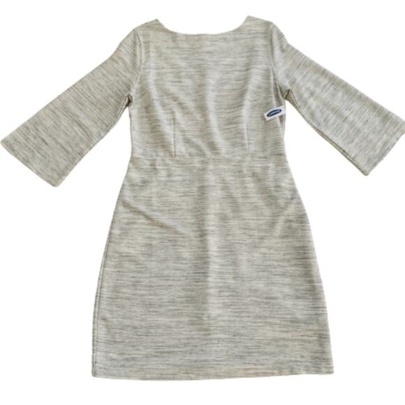 Old Navy Dress Light Gray Textured Scoop Neck 3/4 Sleeve Shift Dress Large NEW - Picture 1 of 13